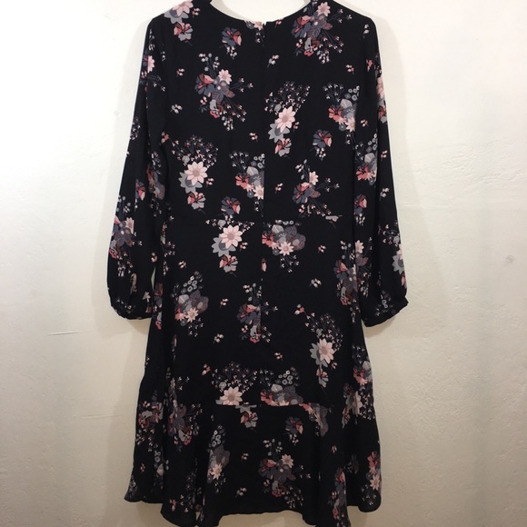 Loft Women's Black & Peach Floral Dress Size 4 - Picture 4 of 8